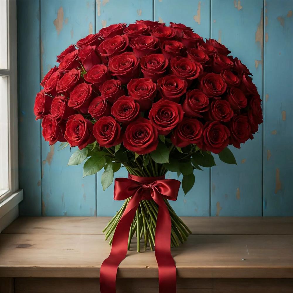 Букет Красные розы Блэк Меджик в Бунятино