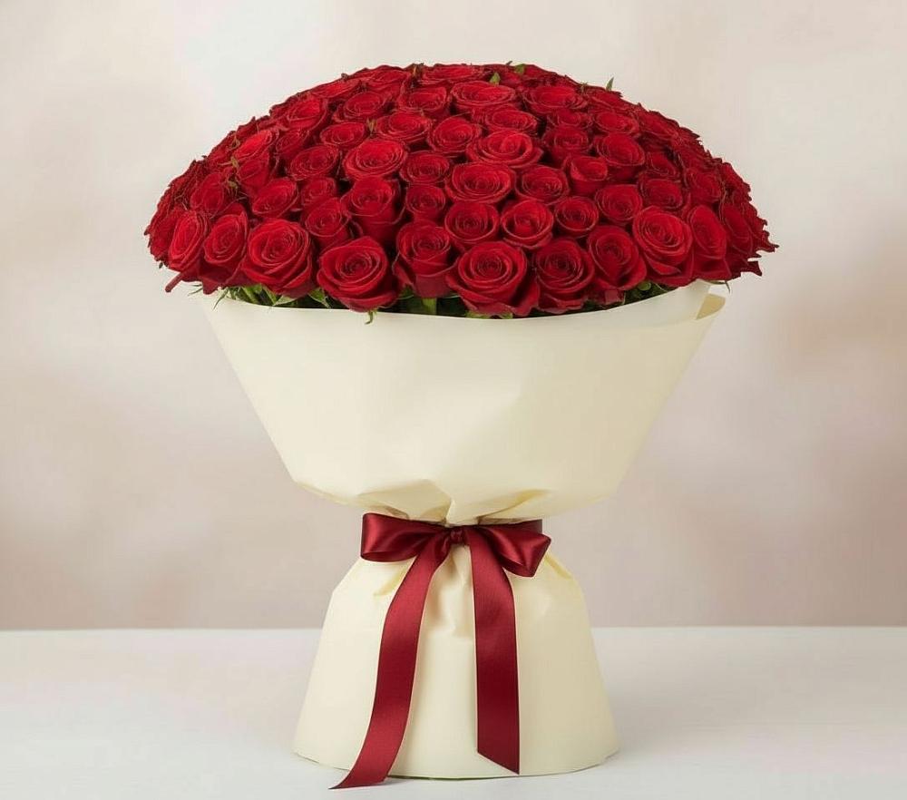 Букет 101 Красная роза Милано в Бунятино