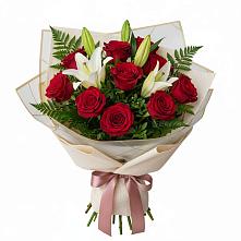 Букет цветов из:  Лилии и Розы в Бунятино