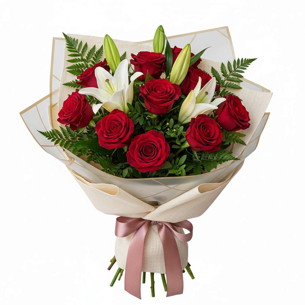 Букет цветов из: Лилии и Розы в Бунятино