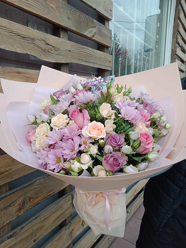 Букет цветов из: Розы и Хризантемы в Бунятино