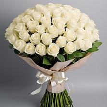 Букет 101 беля роза Белоснежка в Бунятино