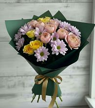 Букет цветов из:  Хризантемы и Розы в Бунятино