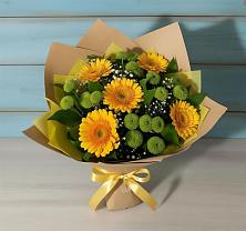 Букет цветов из:  Герберы и Хризантемы в Бунятино