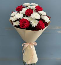 Букет цветов из:  Розы и Хризантемы в Бунятино