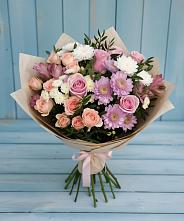 Букет цветов из:  Хризантемы, Розы и Альстромерии в Бунятино