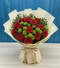 Букет цветов из:  Розы и Хризантемы #REPLACE_PRED# Бунятино